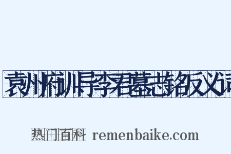 袁州府训导李君墓志铭反义词是什么意思的图片